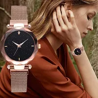 CORBITAL Analogue Black Dial Girls and Women's Watch Combo - Pack of 2 Watches (Black and Rose Gold)-thumb1