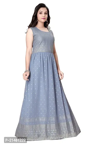 BEAUTIFUL GEORGETTE ZARI WORK GOWN FOR WOMEN