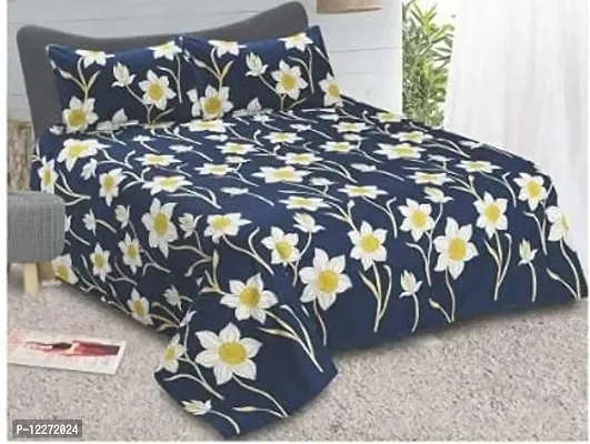 VARLEE Home Furnishing Floral Print Microfiber Heavy Quality King Size Double Bedsheet for Bed with 2 Pillow Covers , 3D Printed 180 TC Bedsheet (Multicolour)