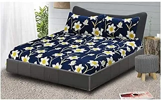 VARLEE Home Furnishing Floral Print Microfiber Heavy Quality King Size Double Bedsheet for Bed with 2 Pillow Covers , 3D Printed 180 TC Bedsheet (Multicolour)-thumb2