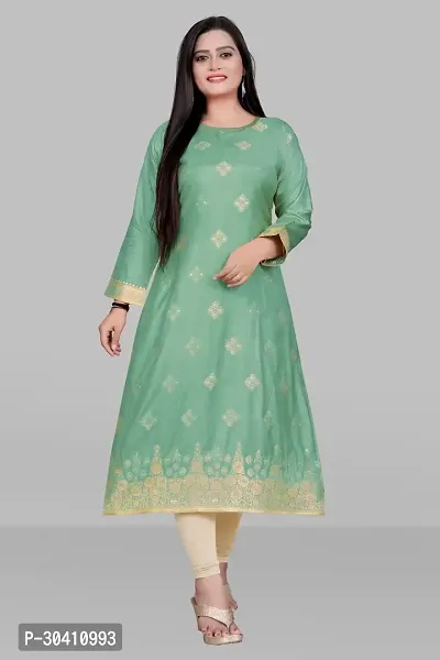 Stylish Green Muslin Kurta For Women