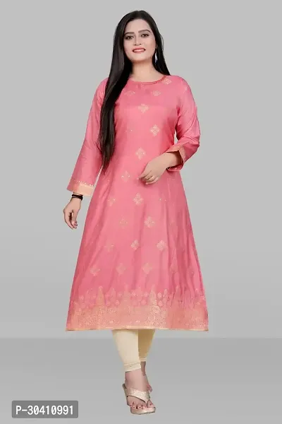 Stylish Pink Muslin Kurta For Women