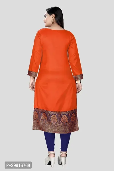 Stylish Orange Sana Silk Kurta For Women-thumb2