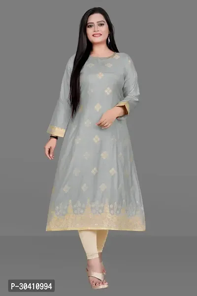 Stylish Grey Muslin Kurta For Women-thumb0