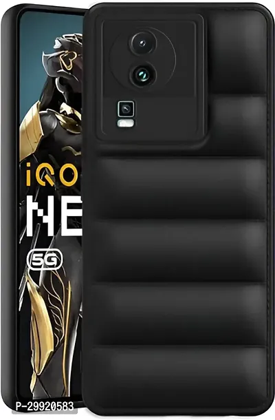 MtechZon Back Cover for IQoo Neo 7 Black Flexible Silicon