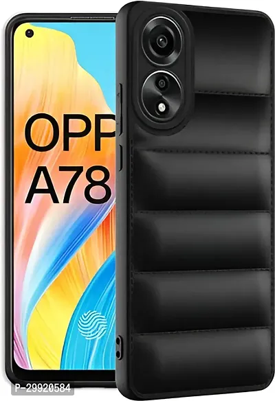 MtechZon Back Cover for Oppo A78 5G Black Flexible Silicon-thumb0