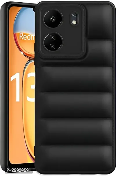 Mtechzon Back Cover for Redmi 13C 4G Black Flexible Silicon Pack of 1