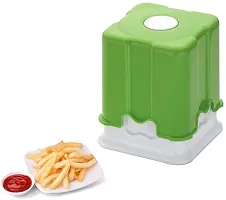 TADAKNATH Kitchen Potato Finger Chips Cutter French Fries Cutter Green Color (Pack of 1 Pcs)-thumb1