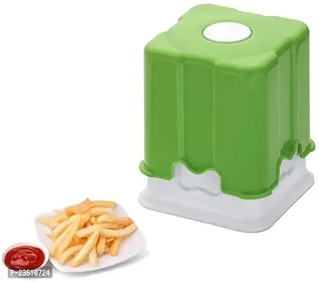 TADAKNATH Kitchen Potato Finger Chips Cutter French Fries Cutter Green Color (Pack of 1 Pcs)-thumb2