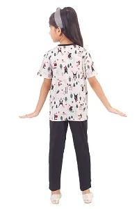 Classic Cotton Blend Printed Night Suit For Girls-thumb1