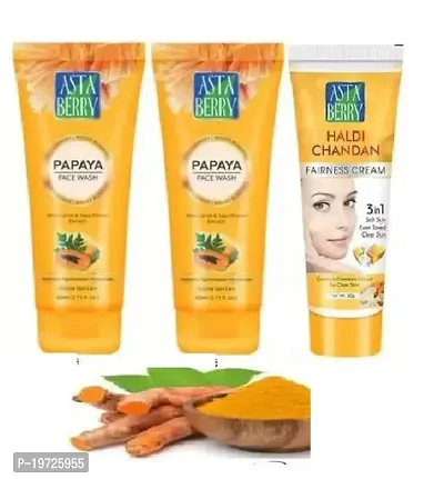 Asta Berry Papaya Face Wash And Haldi Chandan Cream