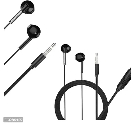 Stylish Black In-ear Wired Headphone With Microphone Pack Of 2