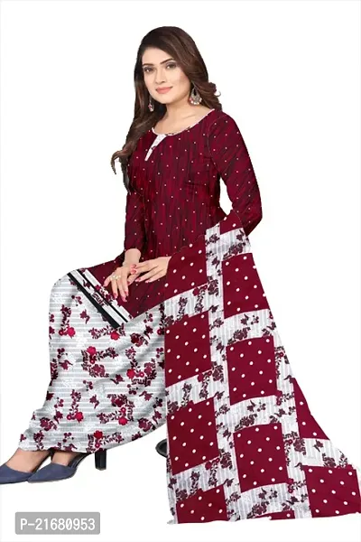 Elegant  Crepe  Dress Material with Dupatta For Women