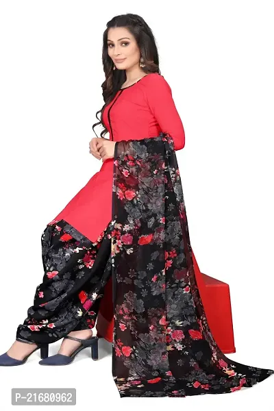 Elegant  Crepe  Dress Material with Dupatta For Women-thumb0