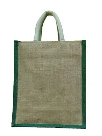 Gamma Eco-Friendly Jute Bag-Reusable Tiffin/Shopping/Grocery Multipurpose Hand Bag with Zip  Handle for Men and Women (Multicolour)-thumb1