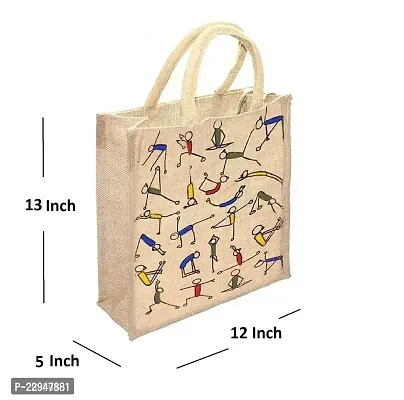 Gamma Eco-Friendly Jute Bag-Reusable Tiffin/Shopping/Grocery Multipurpose Hand Bag with Zip  Handle for Men and Women