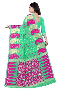 BENGAL POOJA SPESIAL COTTON JAMDANI SILK SAREE DHAKAI S-44 (PISTA)-thumb3