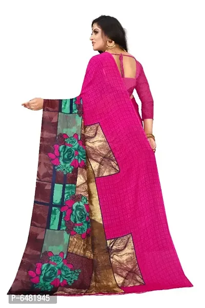 Trendy Georgette Printed Saree with Blouse piece-thumb4