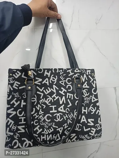 Stylish Black PU Printed Handbags For Women