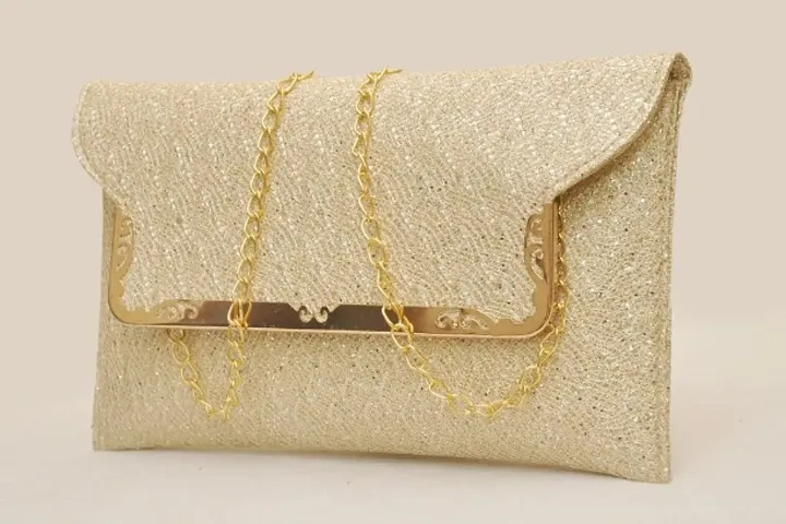 Ethnic Party-wear Handheld Clutch With Sling Chain