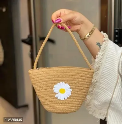 Daisy Flower Handwoven Knitted Straw Crossbody Bag-thumb0