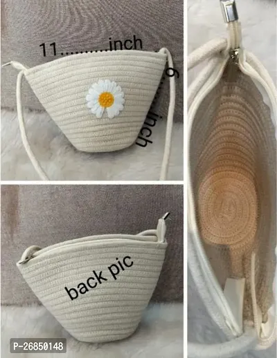 Daisy Flower Handwoven Knitted Straw Crossbody Bag