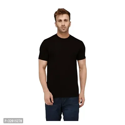 Stylish Cotton Black Solid Tees For Men-thumb0