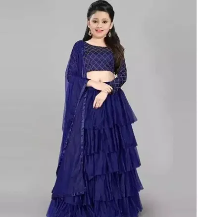 Stylish Girls Tissue Lehenga Choli with Dupatta