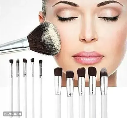 10Pcs Foundation And Eyeshadow Makeup Brush White