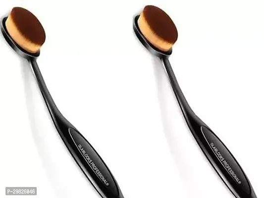 Oval Foundation Makeup Brush Set Of 2