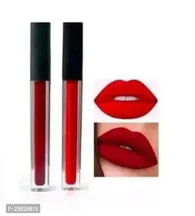 Non Transfer Professionally Long-Lasting Liquid Lipstick Combo Set Of 2 Pc Red Maroon 8 Ml-thumb0