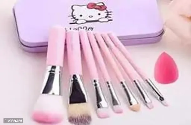 Most Trending Cute Mini Makeup 7 Piece Brush Kit Set Of 7 Pink-thumb0