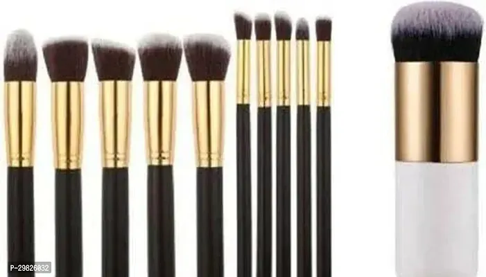 10 Piece Premium Makeup Brush Set Pack Of 10 Black With Bullet Blend Brush