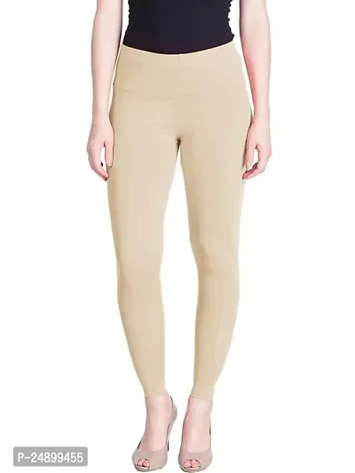 Fabulous Beige Cotton  Leggings For Women-thumb0