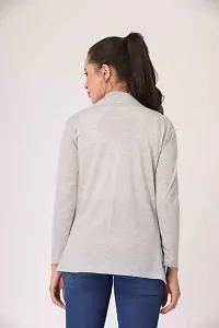 Classy Hangers Women Light Grey Pocket Shrug-thumb3