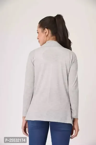 Classy Hangers Women Light Grey Pocket Shrug-thumb4