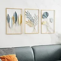 Multicolor Ginko Leaf 3 D Wall Art Collection Wall Hanging Set of 3 for Home-thumb2