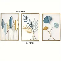 Multicolor Ginko Leaf 3 D Wall Art Collection Wall Hanging Set of 3 for Home-thumb4