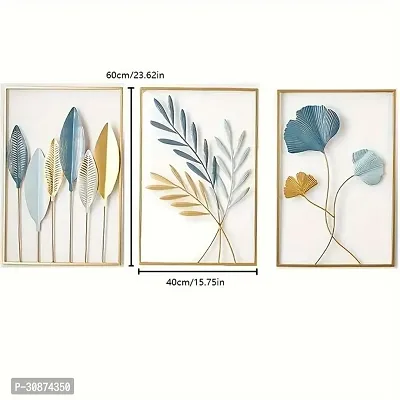 Multicolor Ginko Leaf 3 D Wall Art Collection Wall Hanging Set of 3 for Home-thumb5