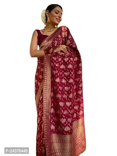 Stylish Fancy Designer Pure Silk Saree With Blouse Piece For Women-thumb0