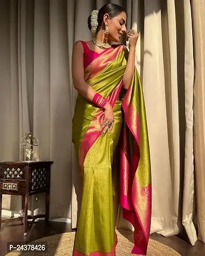 Stylish Fancy Designer Kanjeevaram Silk Saree With Blouse Piece For Women