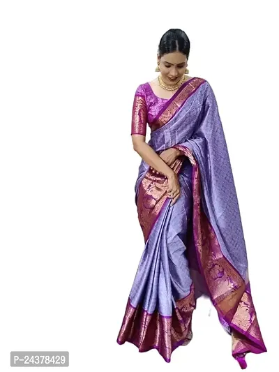 Stylish Fancy Designer Pure Silk Saree With Blouse Piece For Women-thumb0