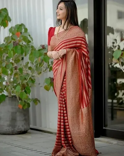 Hot Selling Jute Silk Saree with Blouse piece 