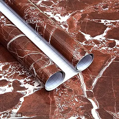 60*200 CM Red Marble Marble Wallpaper Peel Stick Faux Glossy Granite Contact Paper Self Adhesive Removable Vinyl Wall Paper Sticker for Kitchen Island Countertops Bedroom Cupboard Cabinet-thumb0