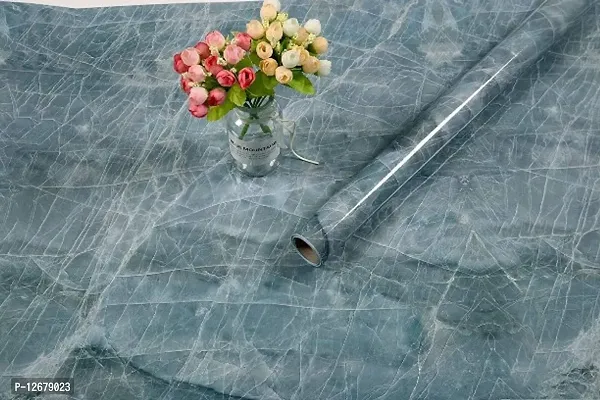 Blue marble 60cmx200cm  Wallpapaer for kitchen, Table, Bedroom. (24x80 inch)-thumb4