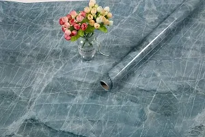BLUE MARBLE Peel and Stick Thick Wallpaper Self Adhesive Waterproof Glossy Wallpaper for Countertop Kitchen Cabinets Size 60*200 CM-thumb3