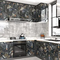 BLACK GOLD Marble Wallpaper Oil Proof Wallpaper for Kitchen Wall  Kitchen Sheet Kitchen Sticker Kitchen Wall Kitchen Wall Stickers Oil Proof Heat Resistant (Size 60*200 Cm) (Black Gold A11)-thumb2