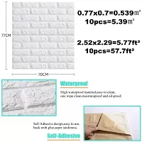 3D White Brick Wallpaper for Walls | Wallpaper for Wall Decor | PE Foam Wall Paper ( Size : 77 CM X 70 CM )( Colour : White )-thumb2