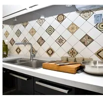 BROWN CHECKS TILES WALLPAPER 60X200CM, 24X80 INCH, 2METER-thumb3