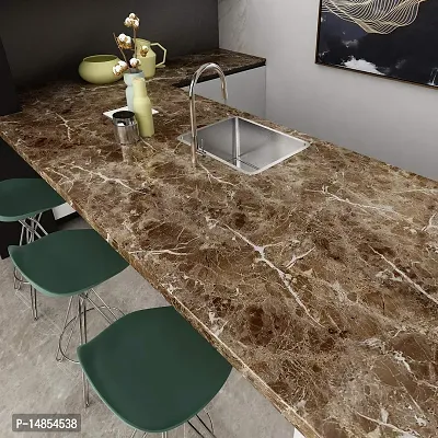 LIGHT BROWN MARBLE Wallpaper Furniture Kitchen, Cabinets, Almirah, Tabletop, Plastic Table,60x200cm, 24x80 inch, 2 meter.-thumb4